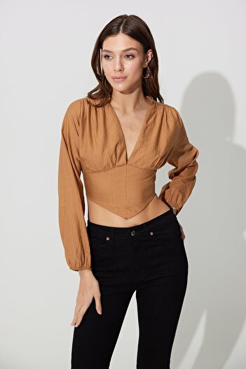 SHERIN Camel Backless Bustier