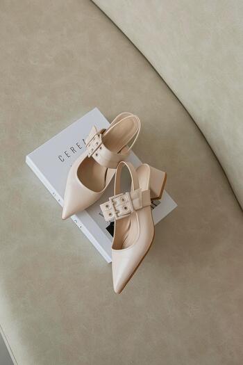 STRASWANS Juliet Women's Leather Heeled Shoes Beige