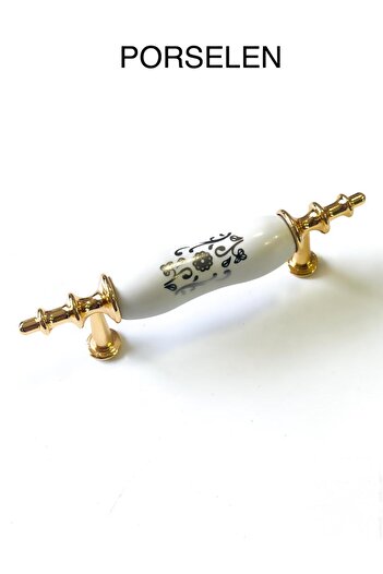 Porcellana Perla Porcelain Metal Furniture Handle Handle Cabinet Drawer Kitchen Child Handle Handle -Asos64Mm- Stk3293