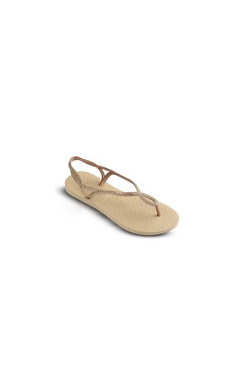 Havaianas Luna Premium II - Women's Gold Slippers, Sand Gray