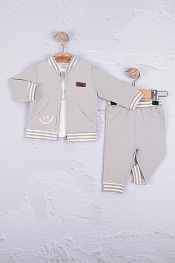Babydonat Hello Embroidered 3-Piece Cotton Set for Baby Boy
