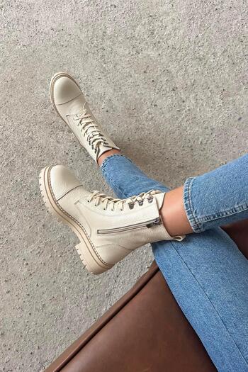 STRASWANS Boyd Women's Genuine Leather Boots Beige