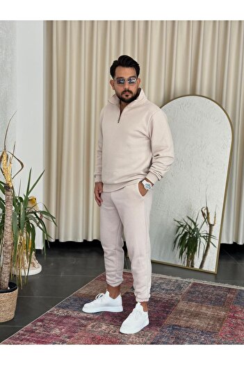 Baycombine35 Polo Neck Unisex Tracksuit Set - Zippered