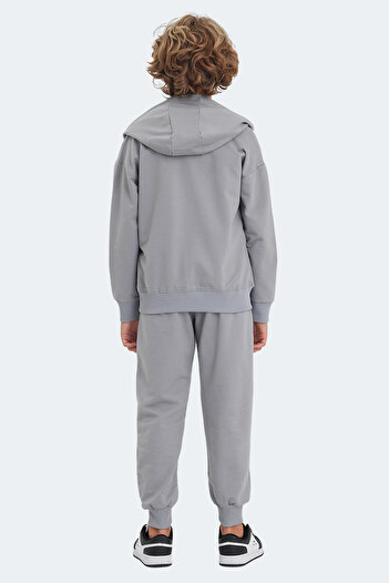 Slazenger Stone Gray Unisex Children's Tracksuit Set - Local