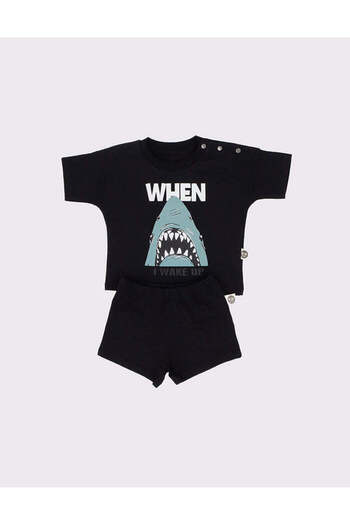 rg kidsstore Unisex Shark Patterned T-Shirt and Shorts Set