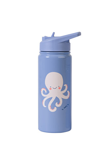 saro Blue 500ml Stainless Steel Water Bottle with Straw/Juicer/Thermos