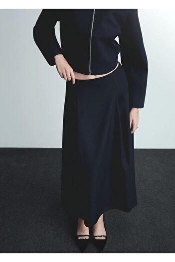 MANGO Woman A-Line Skirt with Collet Details