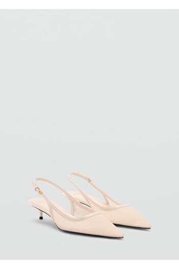 MANGO Woman Open Back Mesh Heeled Shoes