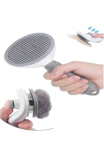 Roichil Gray Pet Comb - Automatic Cleaning