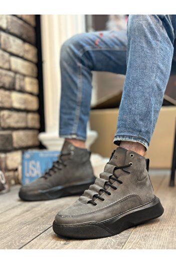 BOA High-Sole Smoked Men's Sports Boots - Hidden Lace-up BA0321
