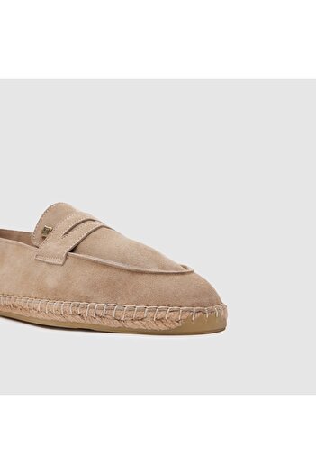 TOGO Bej Süet Erkek Espadril Loafer Ayakkabı[052051]