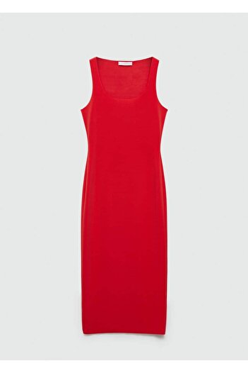 MANGO Woman Askılı midi elbise
