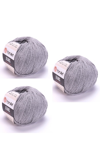 Yarnart يarn Art Jeans 46 رمادي خيط الأميغورومي غزل سترة خيط الغزل خيط الأطفال خيط الطرد حزمة 3