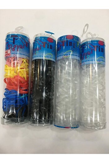 İNCİ AKSESUAR Transparent Knit Rubber Buckle Large Box 4 Pieces 2 Thin - 2 Thick