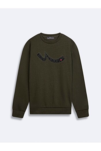 Ltb O-Neck Long Sleeve Green Sweatshirt