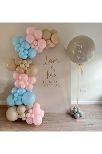 Çemrek Süs Parti Pink Blue Retro Gender Balloon Chain Set of 100