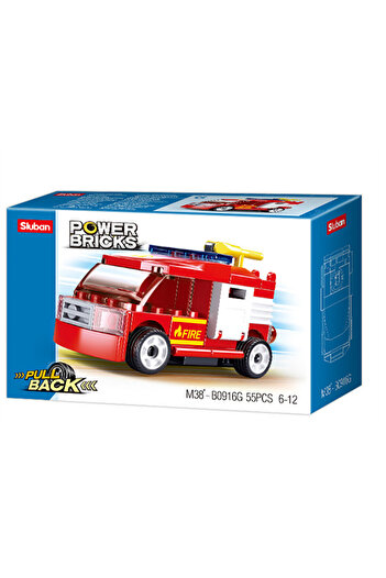 Sluban Lego 055 Parça Power Bricks İtfaiye