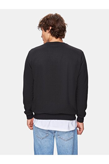 Ltb Sıfır Yaka Uzun Kollu Siyah Sweatshırt