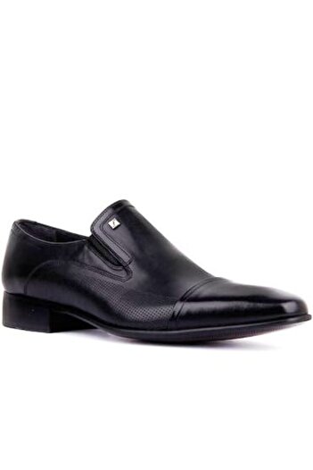Fosco Laceless Genuine Leather Men's Classic Shoes 3015 BLACK