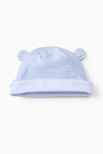 Uygun Bebe Light Blue Lycra Ear Hat for Baby Boy - Suprem