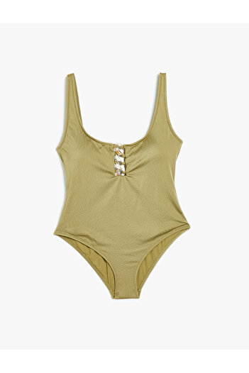 Koton X Şahika Ercümen - Cutout Detailed Swimsuit with Thick Straps
