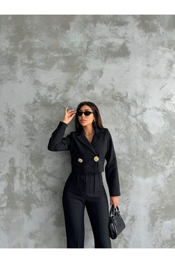 Marjinal Gold Button Detailed Tweed Set