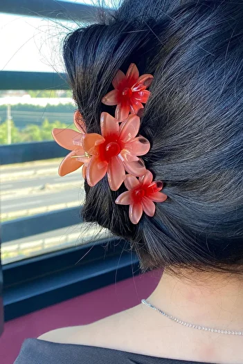 TAKIŞTIR Orange Color Flower Figured Latch Buckle