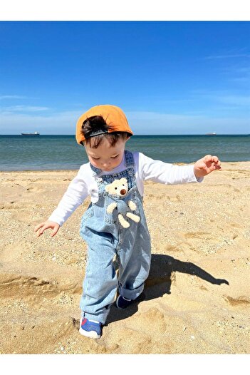 miabambim Teddy Bear Denim Salopet világoskék Jumpsuit