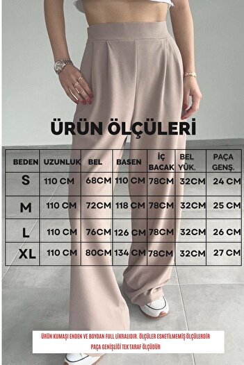 İstangül Butik Full Lycra Back Elastic Palazzo Trousers