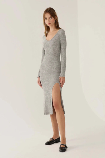Hiccup Slit Basic Long Dress