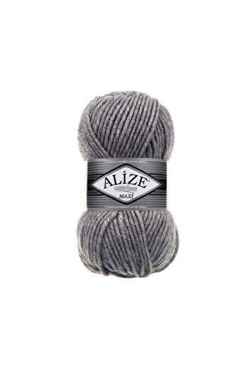 Alize Superlana Maxi Grey Melange - Can Be 5X100=500Gr Thick Knit Lanyard Sweater Cardigan Vest Jumpers