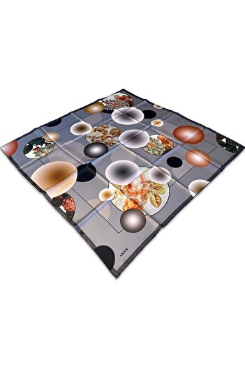 Aker Smoked Mixed Pattern Tivil Silk Scarf8806713-914