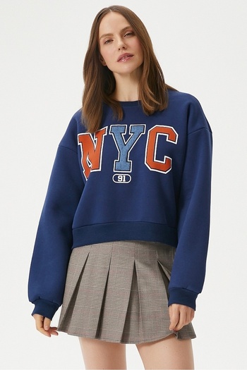Ritnice Γυναικείο φούτερ Cool Navy Blue Orange Raised