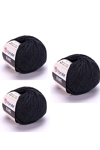 Yarnart Yarn Art Jeans 28 Anthracite Amigurumi Πλεκτό νήμα Ζακέτα Πλεκτό νήμα Baby Yarn Punch Yarn 3 Pack