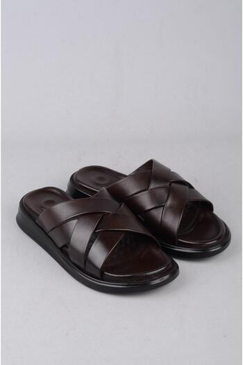SEÇ KUNDURA GENUINE LEATHER - SELECT 6862 Anatomical Men's Slippers Brown