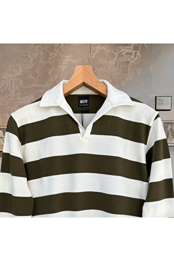 Hazhers Ανδρικό ριγέ φούτερ Oversize