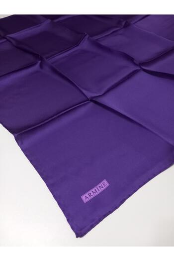 Armine Purple Solid Color Sura Silk Scarf E22Ya0010D01-81-Kvs0383