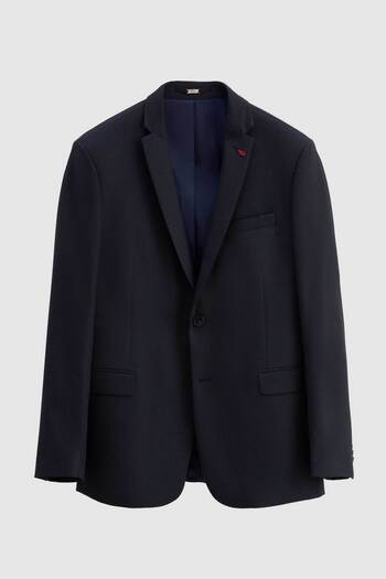 Twn Navy BlueSlimFit ViscoseMonoCollar Suit - Dobby Combination