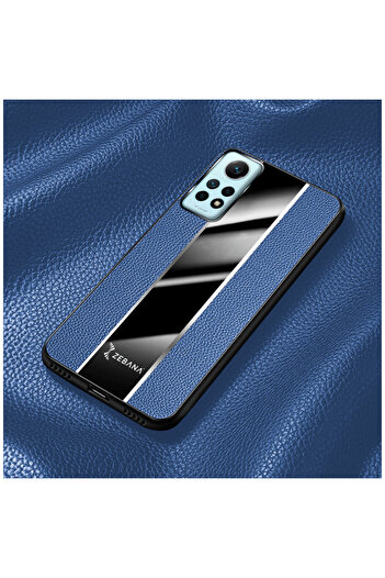 Zebana Xiaomi Redmi Note 12 Pro Uyumlu Kılıf Premium Deri Kılıf Mavi