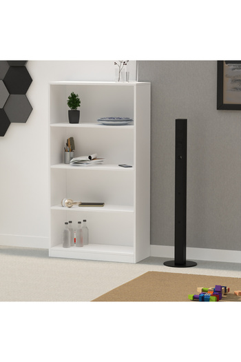 Mahmayi Wooden Storage Display Shelves 4-Tier Freestanding, White
