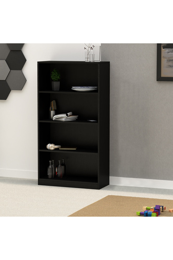 Mahmayi Wooden Storage Display Shelves 4-Tier Freestanding, Black