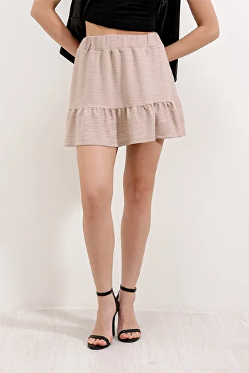 Bigdart 1884 Knitted Mini Skirt - Beige