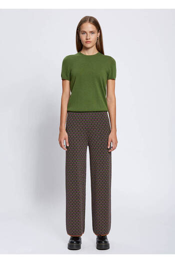 Knitss Jacquard Pattern Merino Wool Knitwear Trousers