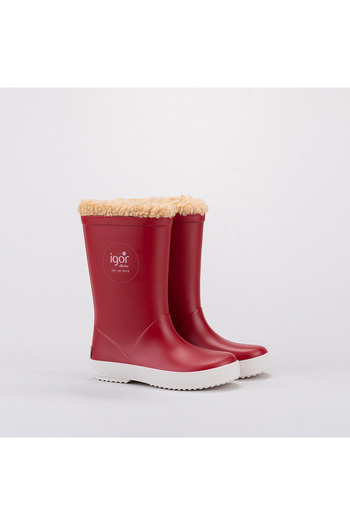 IGOR Children's Furry Rain Boots W10207 Splash Nautico Borreguito