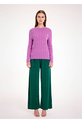 Knitss Cashmere Blended Hair Knitted Lilac Knitwear