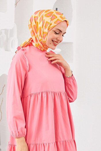 İpekhan Relax Geometric Trapz Soft Scarf Orange 1144-10