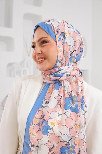 İpekhan Nature Gardenia Soft Blue Shawl - 3034-09