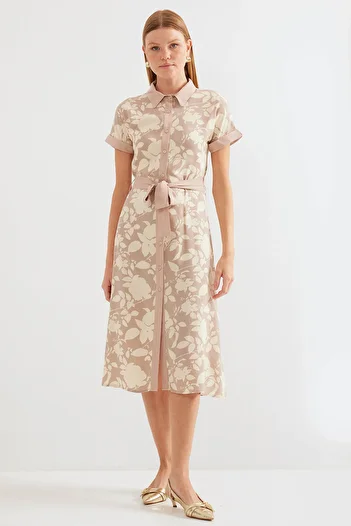 Bigdart Model 2455 Rochie camasa bej cu model