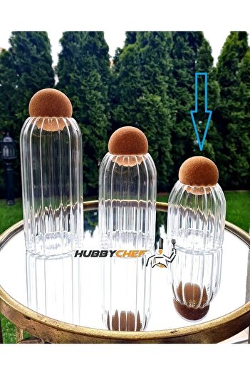 HUBBYCHEF "single" Size Glass Jar with Cork Ball Lid