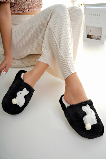 StWenn Plush Women's Home Slippers - With Dowry and Bundle Detail, Noiseless Thick Sole